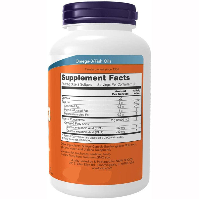 Fish Oil Softgel Capsules Omega-3 Supplement bottle