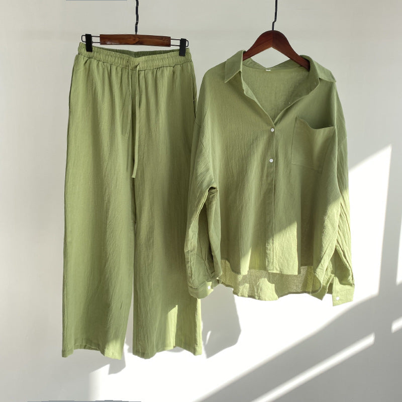 Linen Two-Piece Pants Set