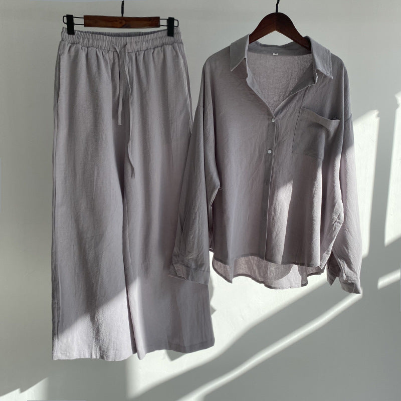 Linen Two-Piece Pants Set