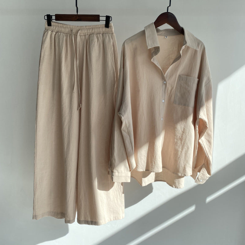 Linen Two-Piece Pants Set
