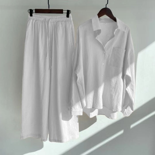 Linen Two-Piece Pants Set