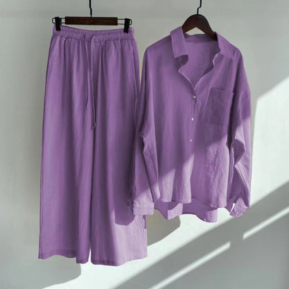 Linen Two-Piece Pants Set