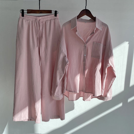 Linen Two-Piece Pants Set