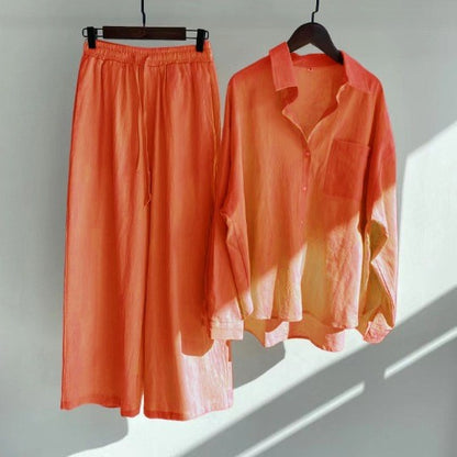 Linen Two-Piece Pants Set