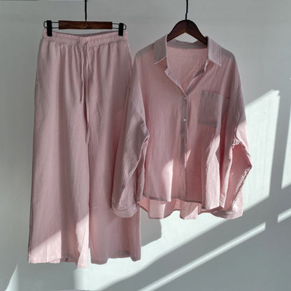 Linen Two-Piece Pants Set